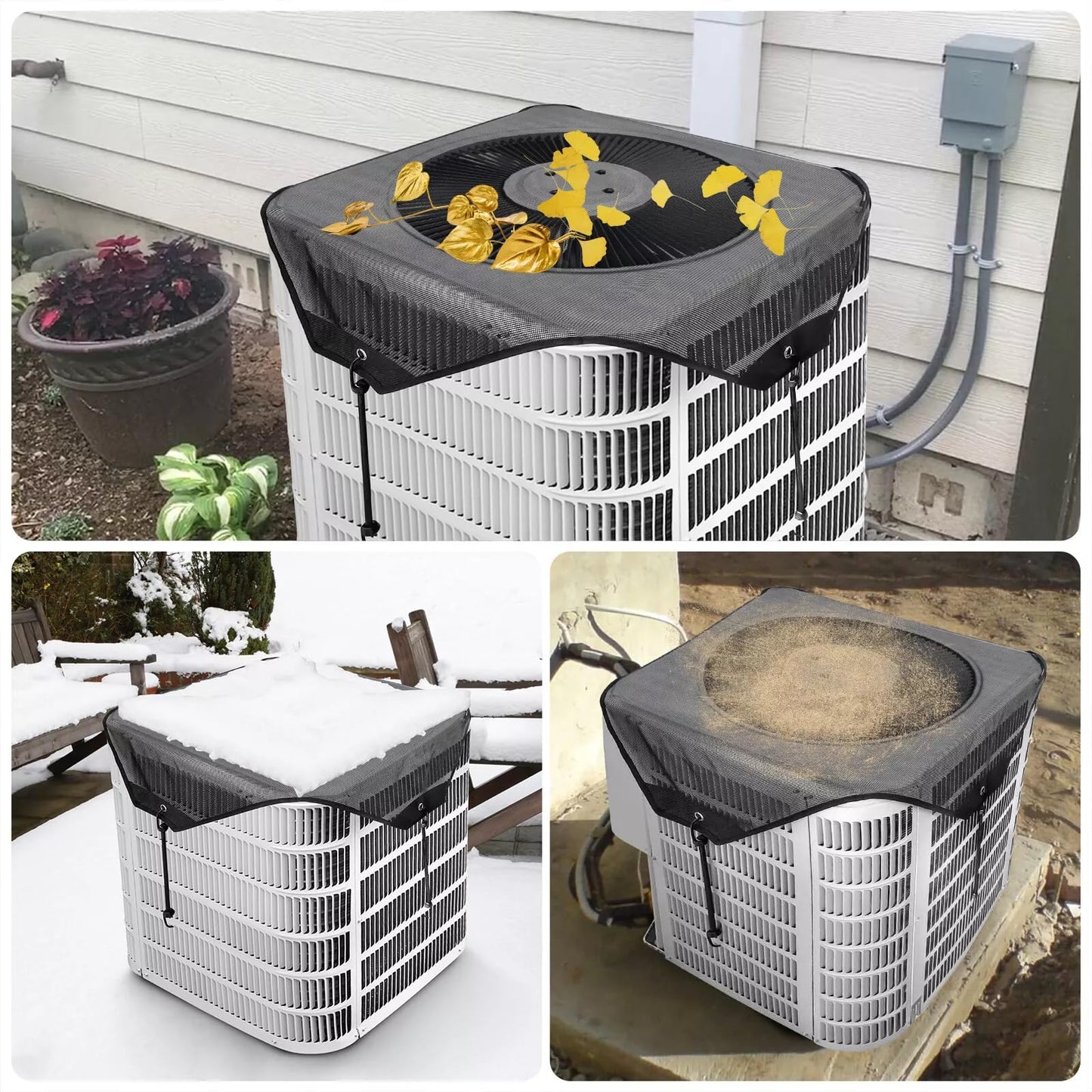 Air Conditioner Covers for Outside, AC Cover Outdoor Units 36'' x 36'', Breathable Mesh Cover Protector Outside Unit, for Vent & Heater Unit, Top Universal Defener for All Seasons