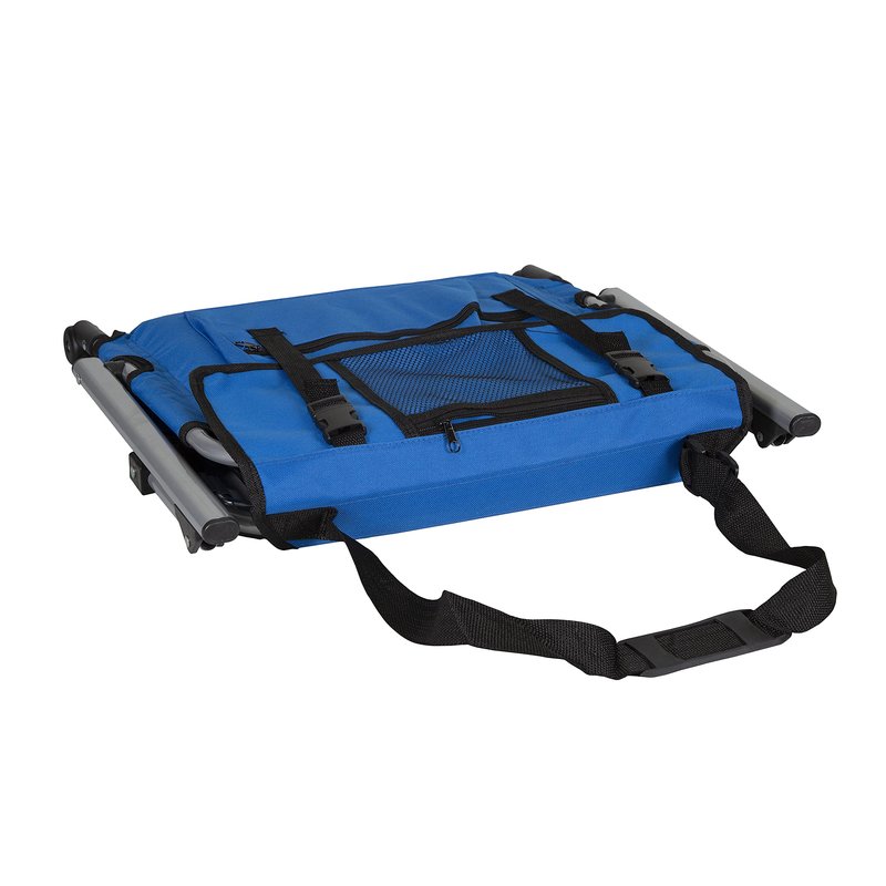 Stansport Tubular Frame Folding Stadium Seat with Arms - Blue/Tan (G-8-50)