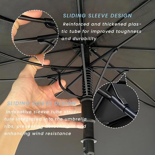 Golf Umbrella - Extra Large 54/62/68/72 Inch Double Canopy | Windproof & Waterproof Design for Men, Women & Family
