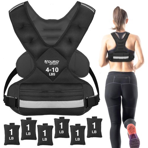 "Aduro Sport Adjustable Weighted Vest Workout Equipment, 4lbs-10lbs Body Weight Vest for Men, Women, Kids"