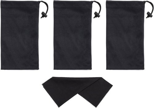 Mamlyn Microfiber Sunglasses Pouch - Premium Quality With Spring Fastener | Stylish & Durable