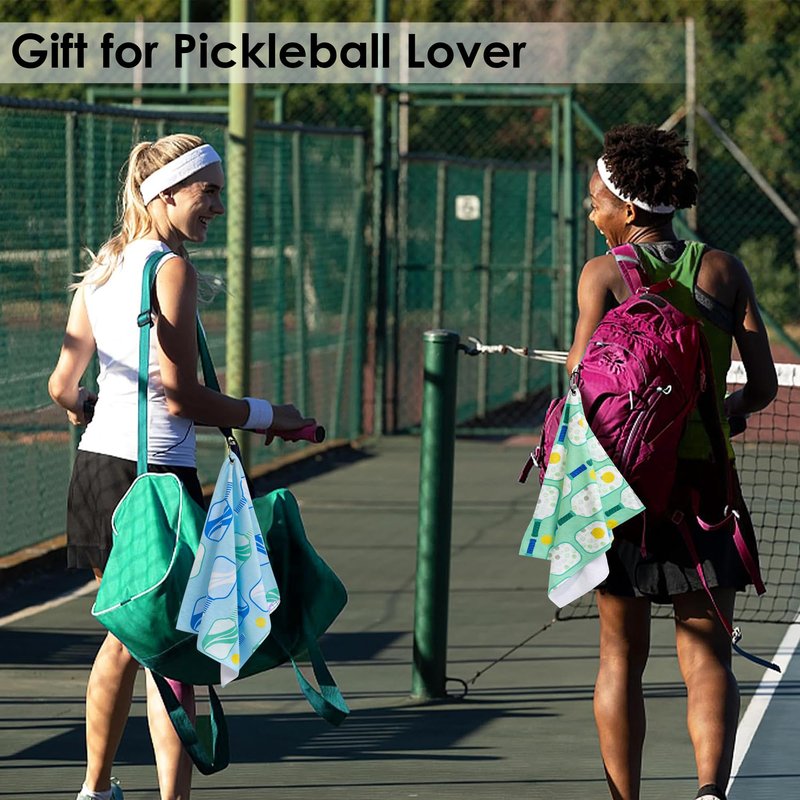 Retrora 6 Pcs Soft Pickleball Towel 15 x 17 Inch Absorbent Fast Drying Towels for Women Sweat Funny Pickleball Gifts for Men Women Hand Towel with Clip