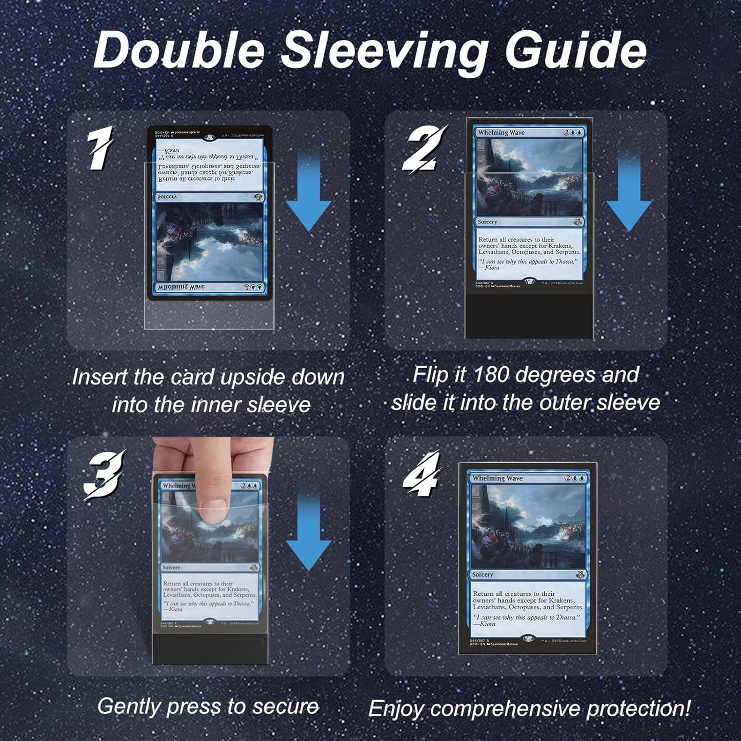Skiennix 400 Pack Card Sleeves - 200 Matte Black & 200 Perfect Fit for Double-Sleeving | Compatible with MTG, TCG