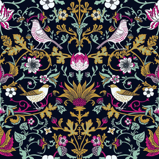 BaoHArtHome Vintage William Morris Peel and Stick Wallpaper Abstract Contact Paper for Bathroom Home Wall Deor Wallpaper 17.7in x 9.8ft