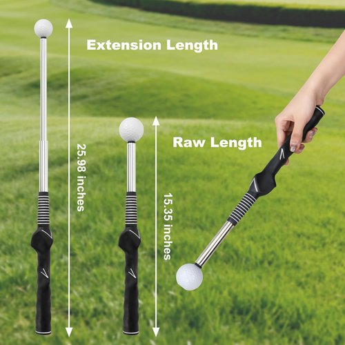 Retractable Golf Swing Trainer with Instant Click Sound Feedback, Pro-Level Golf Training Aid for Indoor Outdoor Practice,Golf Grip Trainer for Golfers to Improve Swing Consistency & Accuracy (Right)