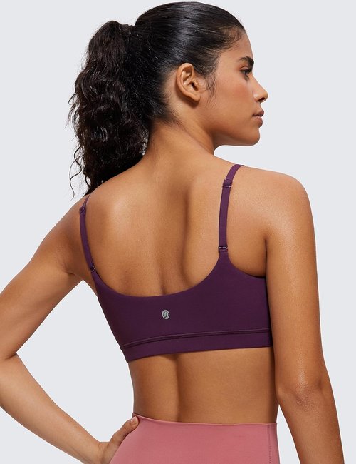 CRZ YOGA Sports Bras for Women - Butterluxe Adjustable Spaghetti Strap Wireless Crop Top