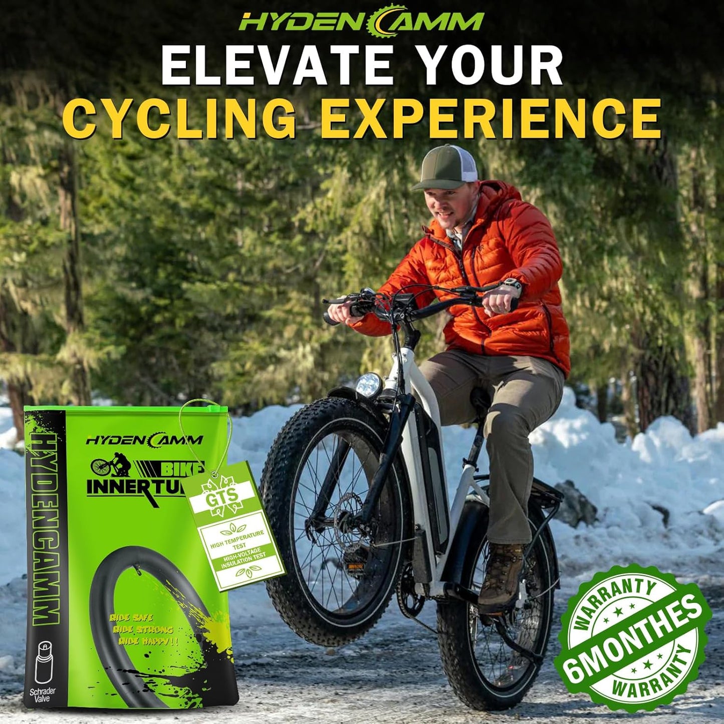 Skiennix Fat Tire Tubes - 20"/26" E-Bike Bicycle Tubes with AV 32mm Schrader Valve & Tire Levers