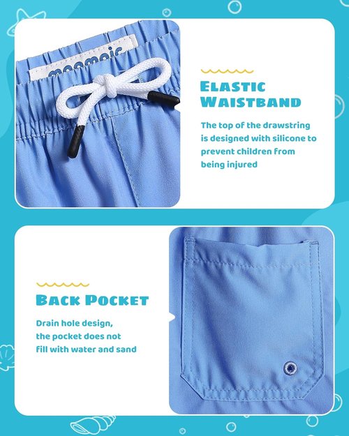 Maamgic Boys Swim Trunks - Compression Liner Toddler Stretch Swim Shorts for Comfort & Mobility