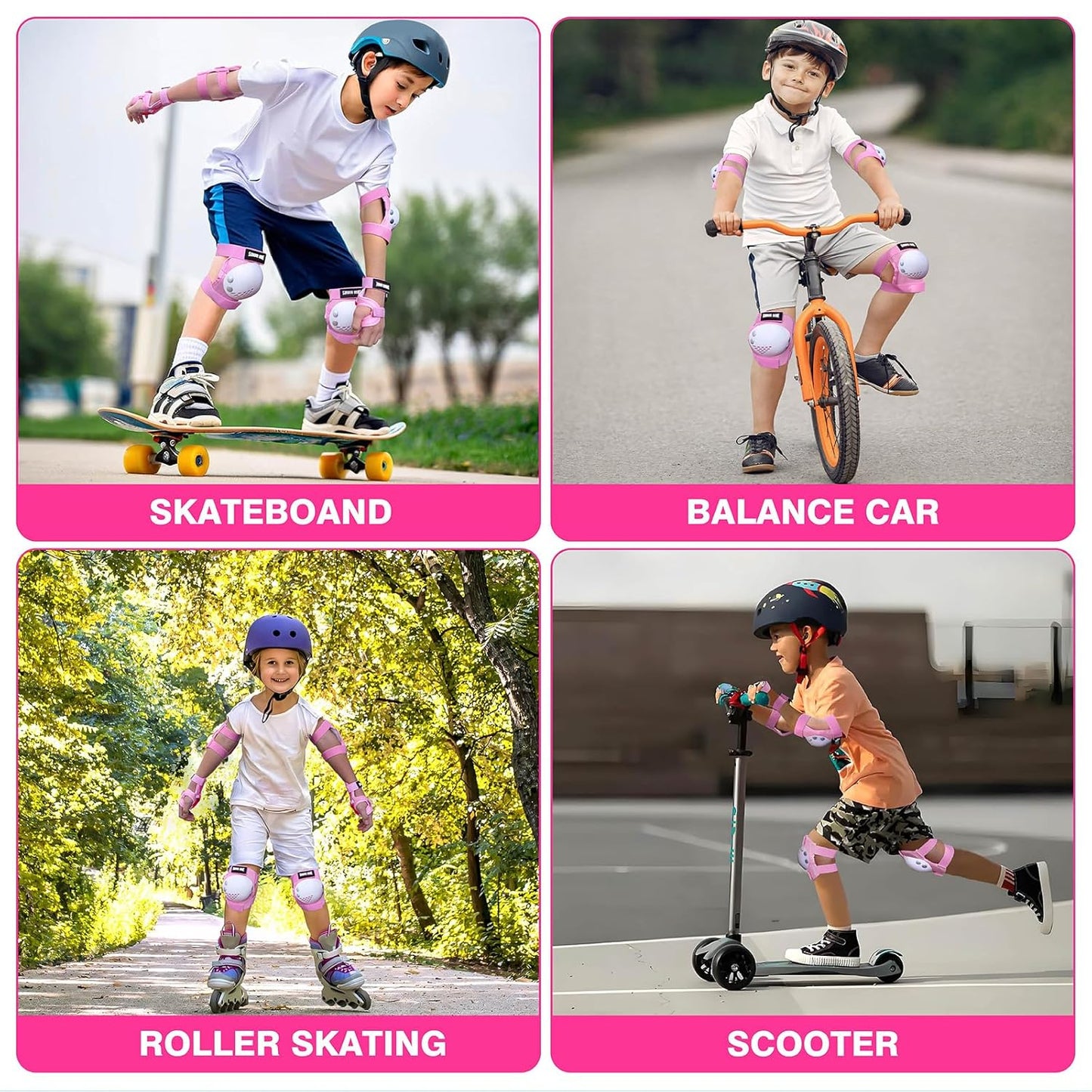 Skiennix Kids Protective Gear Set - Knee Pads, Elbow Pads & Wrist Guards for Ages 3-15 | Ideal for Roller Skating, Cycling & More
