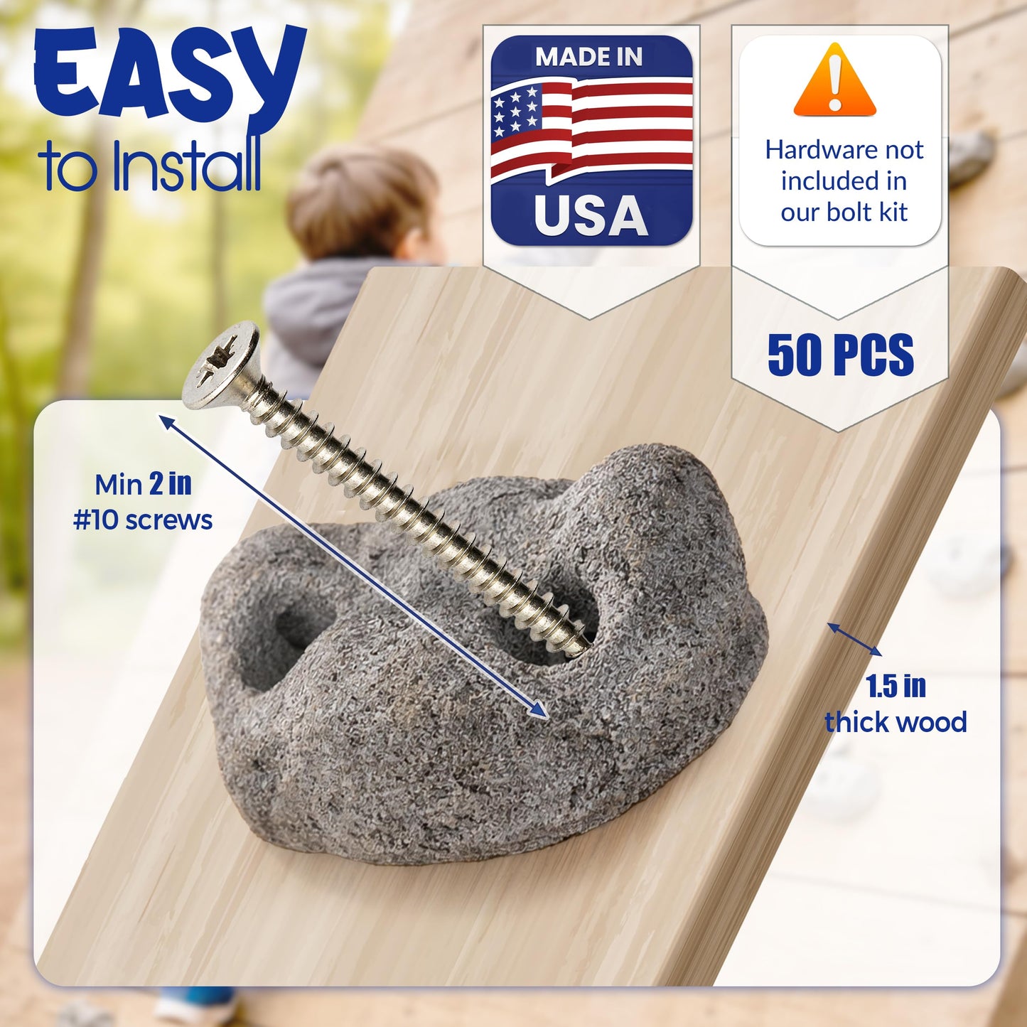 Rocky Mountain Climbing Gear B5-BQD7-234H 25 Screw On Climbing Holds