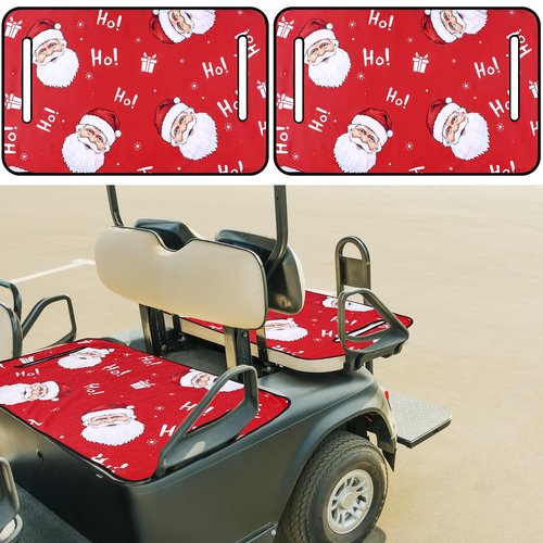 Cinnvoice 2 Pcs Christmas Golf Cart Seat Covers Universal Fit Golf Cart Seat Blanket Towel for 2 Person Seats Lightweight Travel Sports Seating Cushion Decorations Accessories