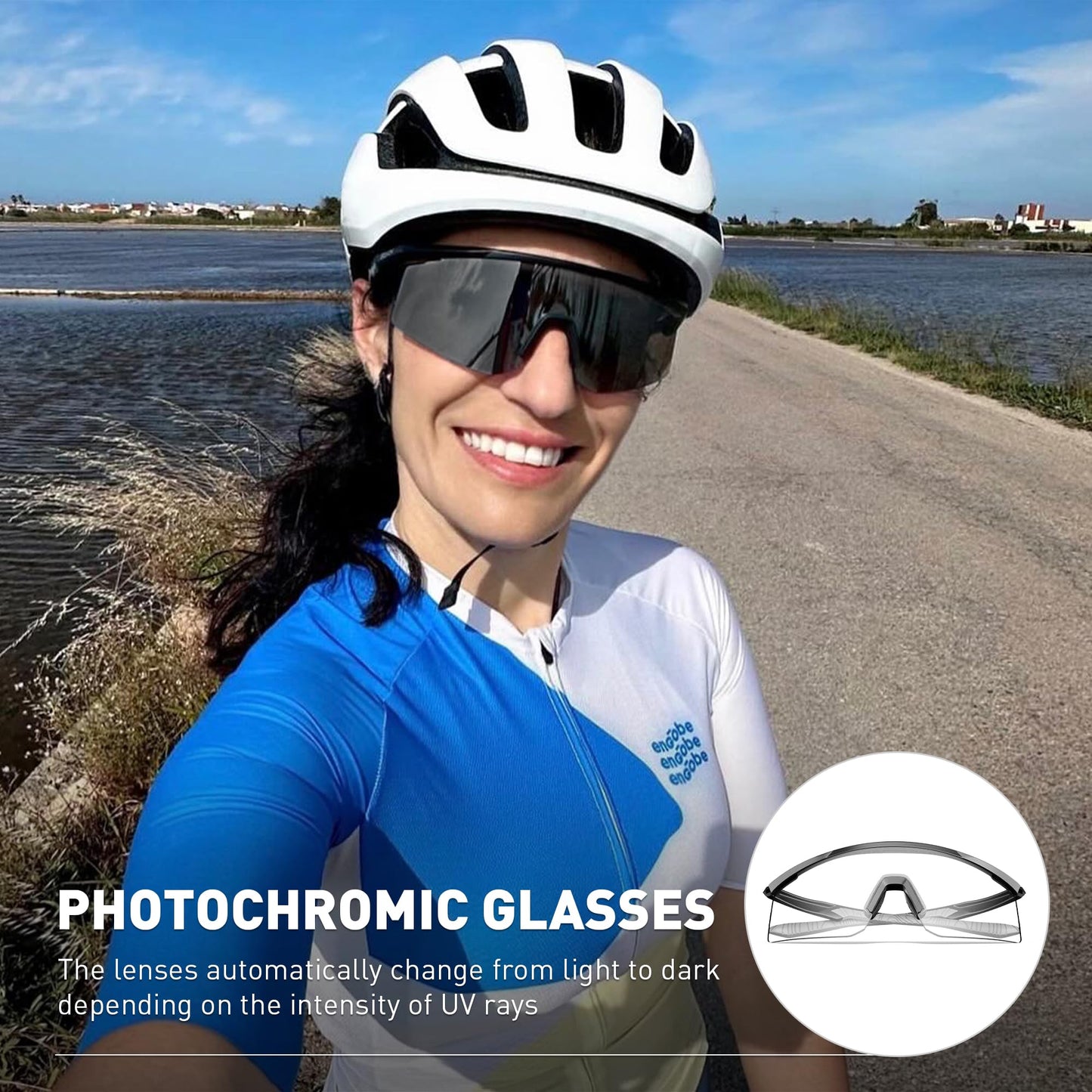 SCVCN Photochromic Cycling Glasses, UV400 Protection, TR90 Frame, Men Women Clear Sports Sunglasses for Cycling, Running, Baseball, mtb, Driving, mountain bike and other outdoor sports 09