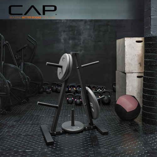 CAP Barbell 1-Inch Plate Tree Rack, Black