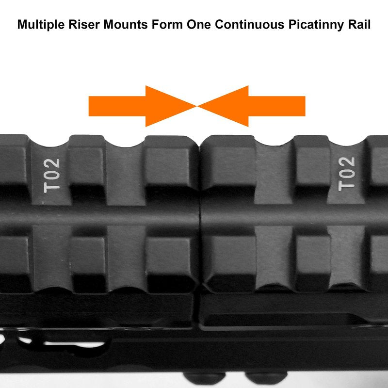 UTG Super Slim 3 Slots Picatinny Riser Mount, 0.75"