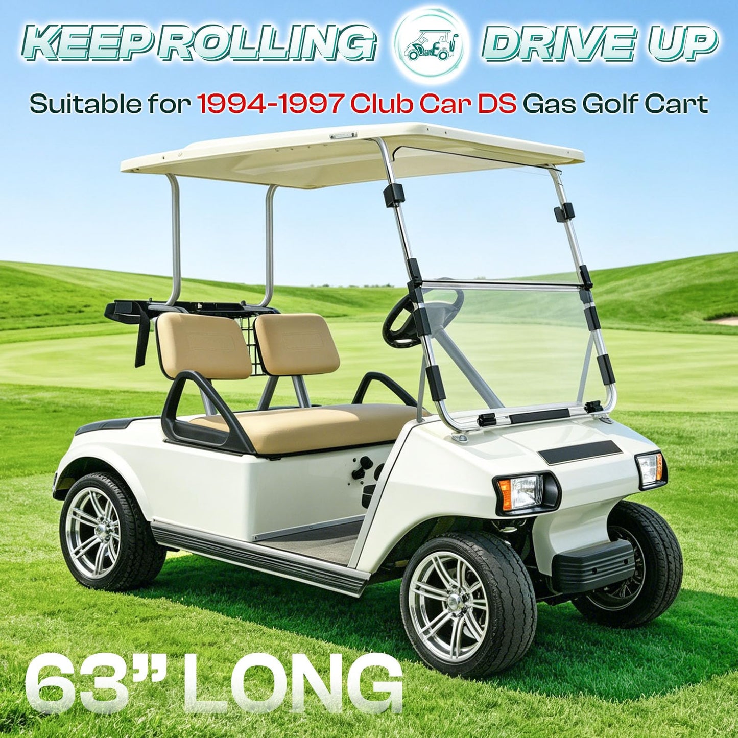 DRIVE UP Golf Cart Transmission Shift Forward Reverse Cable for 1994-1997 Club Car DS Models, OEM 1012326 1013085 1018510-02