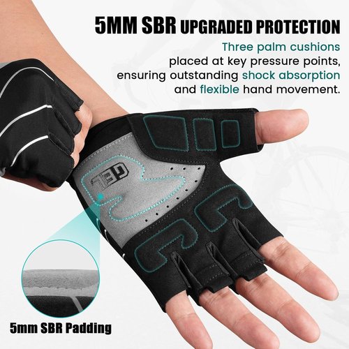 ATERCEL Cycling Gloves - Padded SBR for Comfort | Breathable & Elastic Fit for Men & Women