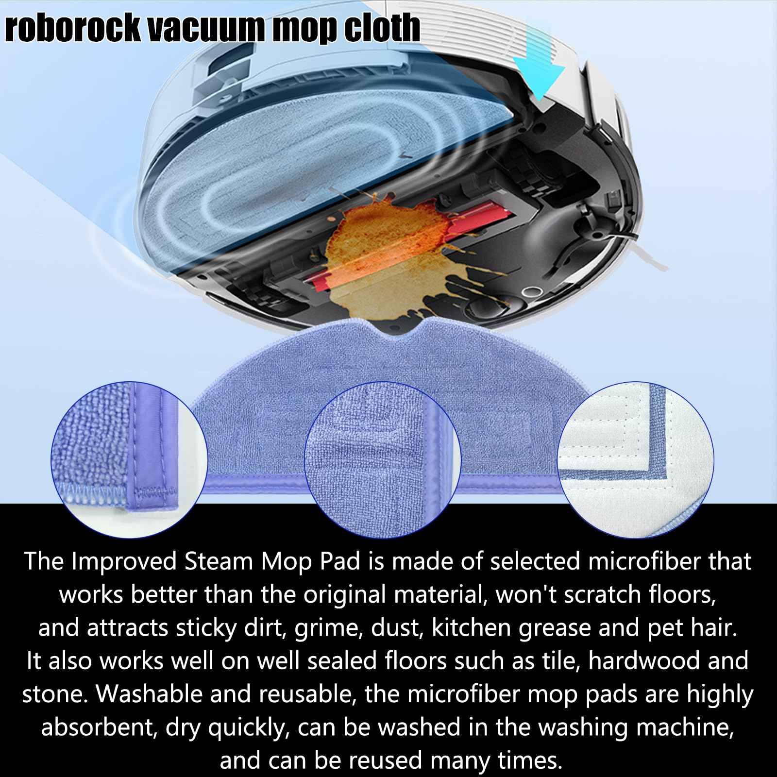 Pmosata S7 Replacement Parts for Roborock S7 MaxV Plus T7S Robot Vacuum - 2 Main Brushes, 4 Mop Cloths, 4 Filters, 4 Side Brushes, Red