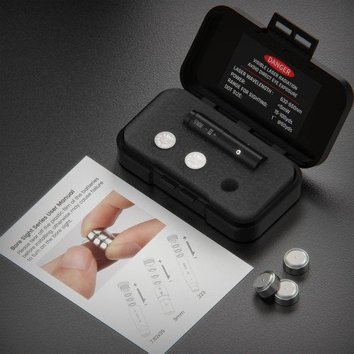 Feyachi Bore Sight 9mm Red Dot Laser - Precision Zeroing Tool with 3 Battery Sets
