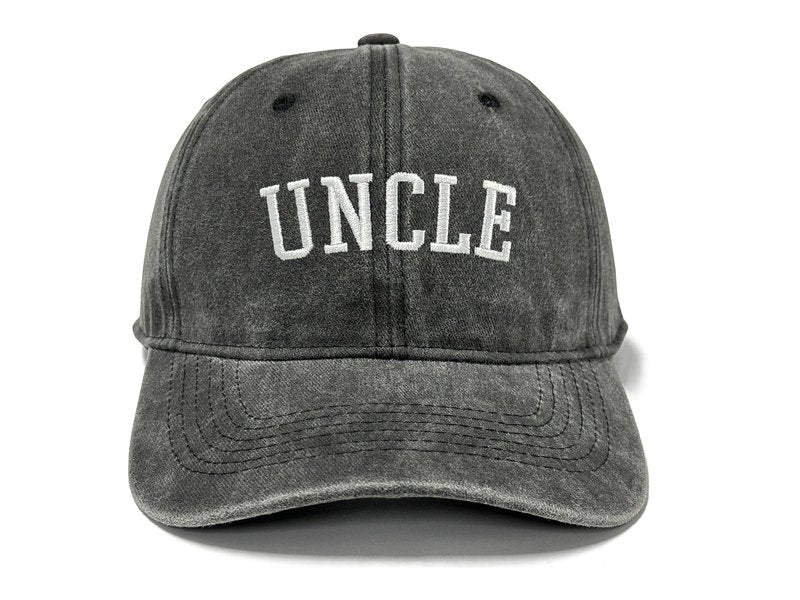 GDIQ Uncle Baseball Hat, Gifts for Funcle from Niece Nephew, Cool Birthday Fathers Day Present, Adjustable Embroidery Washed Black Cap for Men