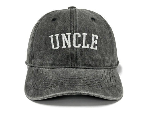 GDIQ Uncle Baseball Hat, Gifts for Funcle from Niece Nephew, Cool Birthday Fathers Day Present, Adjustable Embroidery Washed Black Cap for Men