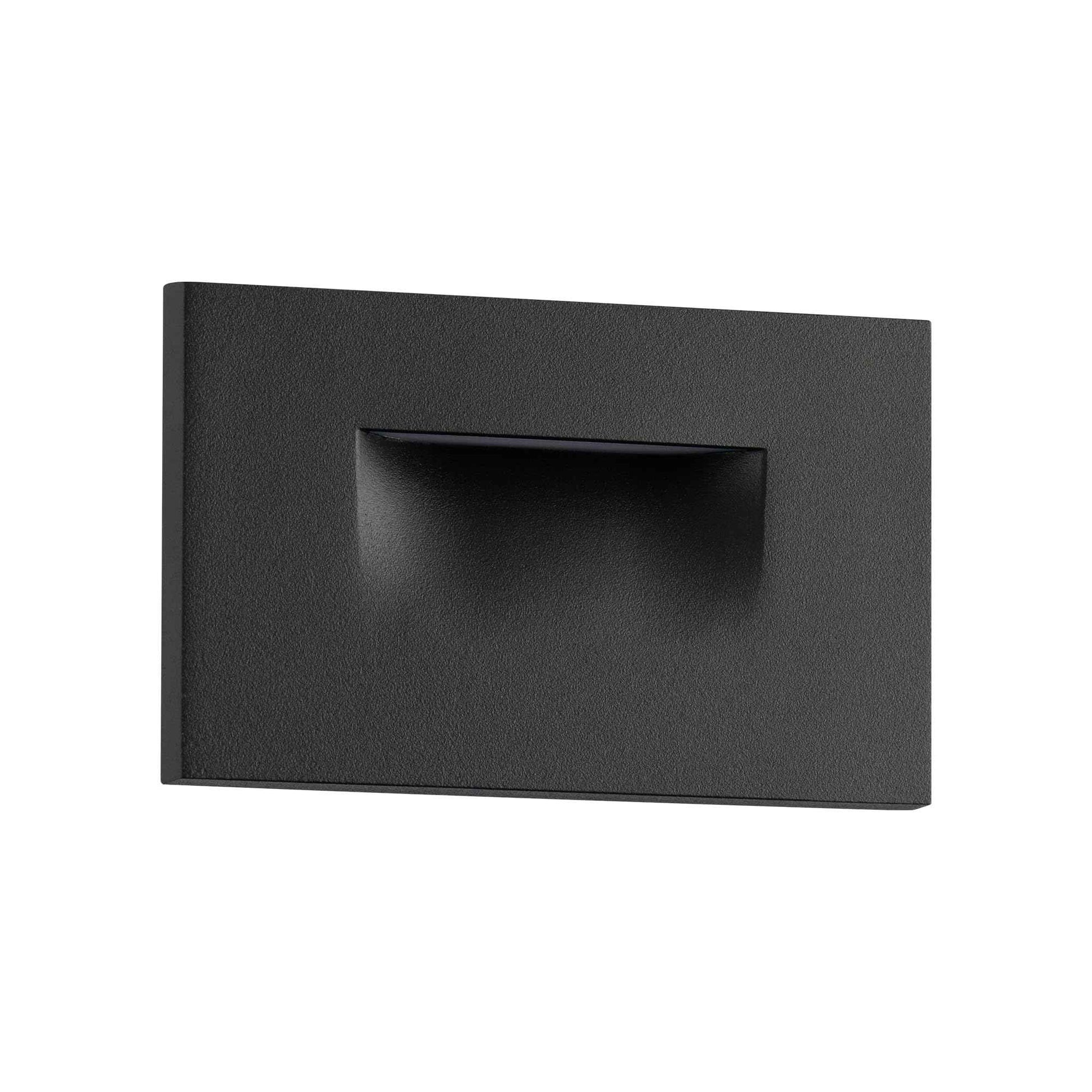 East Grove Home Builder Essentials Indoor or Outdoor 120V Input LED Step or Patio Deck Light Horizontal Orientation with 3-CCT 2700K-3000K-4000K Selectability in Matte Black