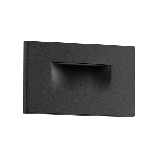 East Grove Home Builder Essentials Indoor or Outdoor 120V Input LED Step or Patio Deck Light Horizontal Orientation with 3-CCT 2700K-3000K-4000K Selectability in Matte Black