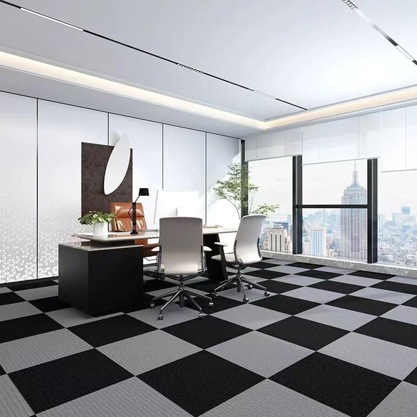 CISSLOR Self Adhesive Carpet Floor Peel Tile Square 10 Pcs 11" x 11" Peel and Stick Carpet Floor Tiles Home Furnishings Floor Easy Install DIY