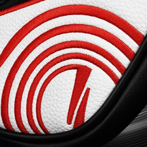 Golf Putter Cover Mallet Magnetic Closure Black/Red Swirl Heel-Shaft Putter Headcover
