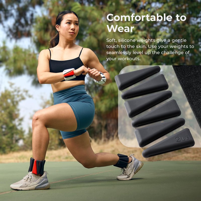 Sunny Health & Fitness Ankle Weights for Women & Men – Adjustable Wrist, Arm & Leg Weights in 1-2 lb Pairs | Ideal for Walking, Pilates, Yoga, Cardio & Strength Training