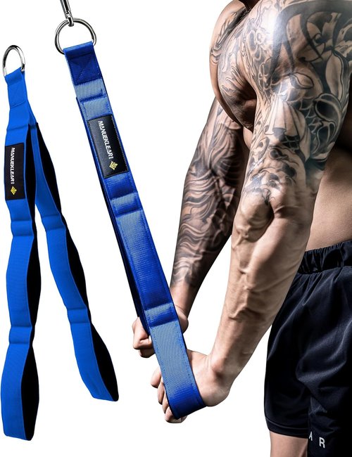 MANUEKLEAR Tricep Rope Cable Attachment - Enhanced Range of Motion for Push Downs & Face Pulls