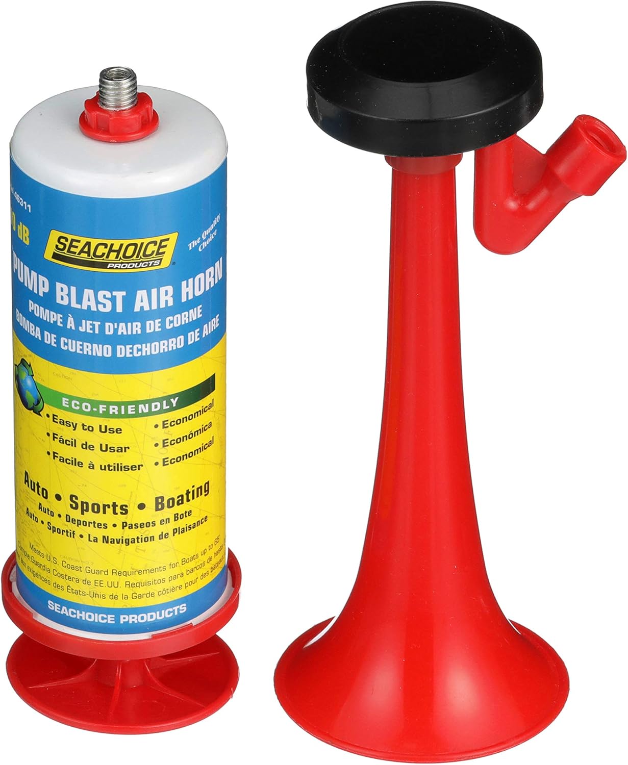 Seachoice Reusable Eco-Friendly Air Horn - 110 dB Sound for Boating, Auto & Sports
