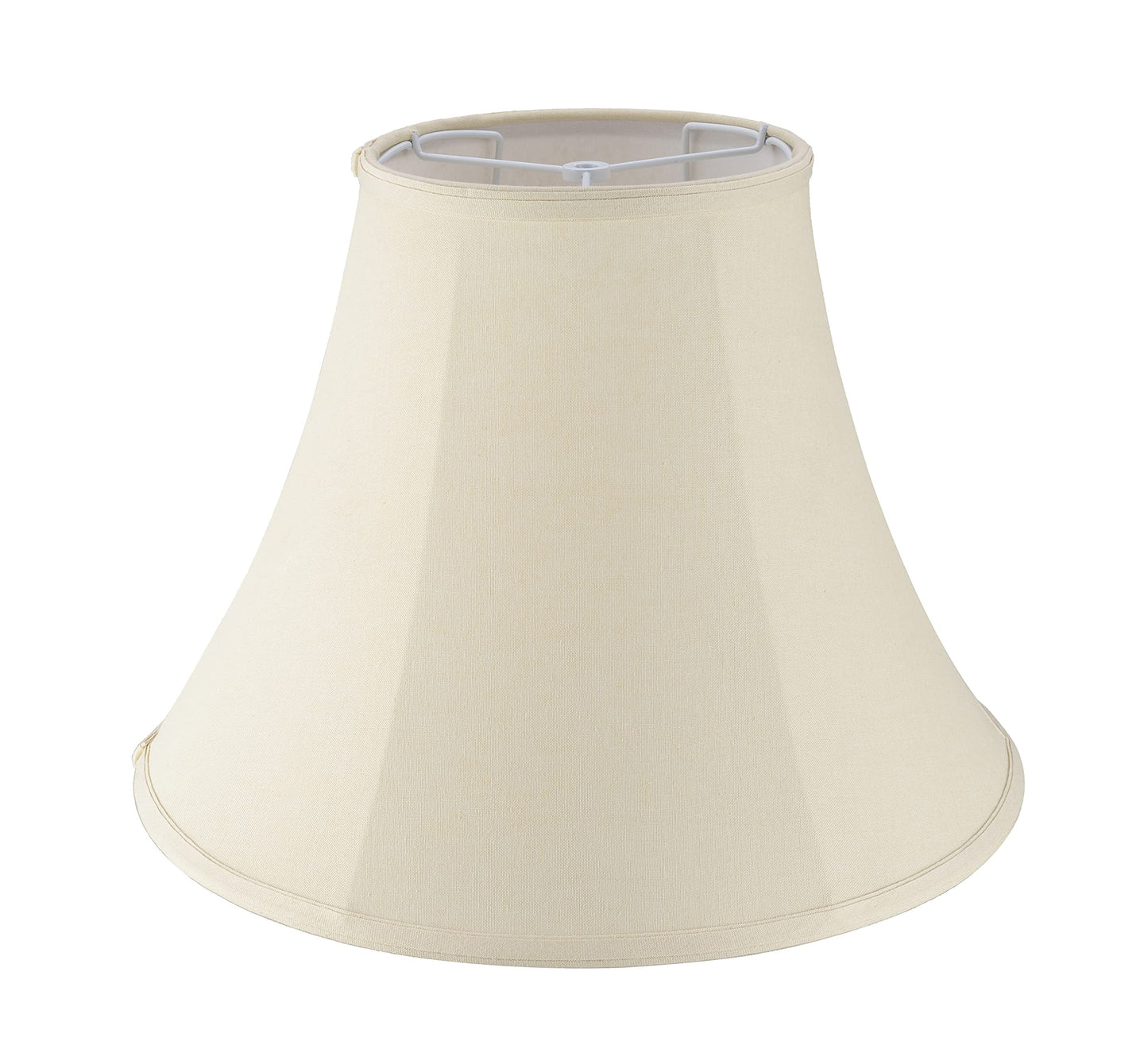 Aspen Creative 38004-2 Traditional Handsewn Bell Shaped Collapsible Spider Construction Lamp Shade in Cream, 8" Top x 17" Bottom x 13" Slant, Set of 2