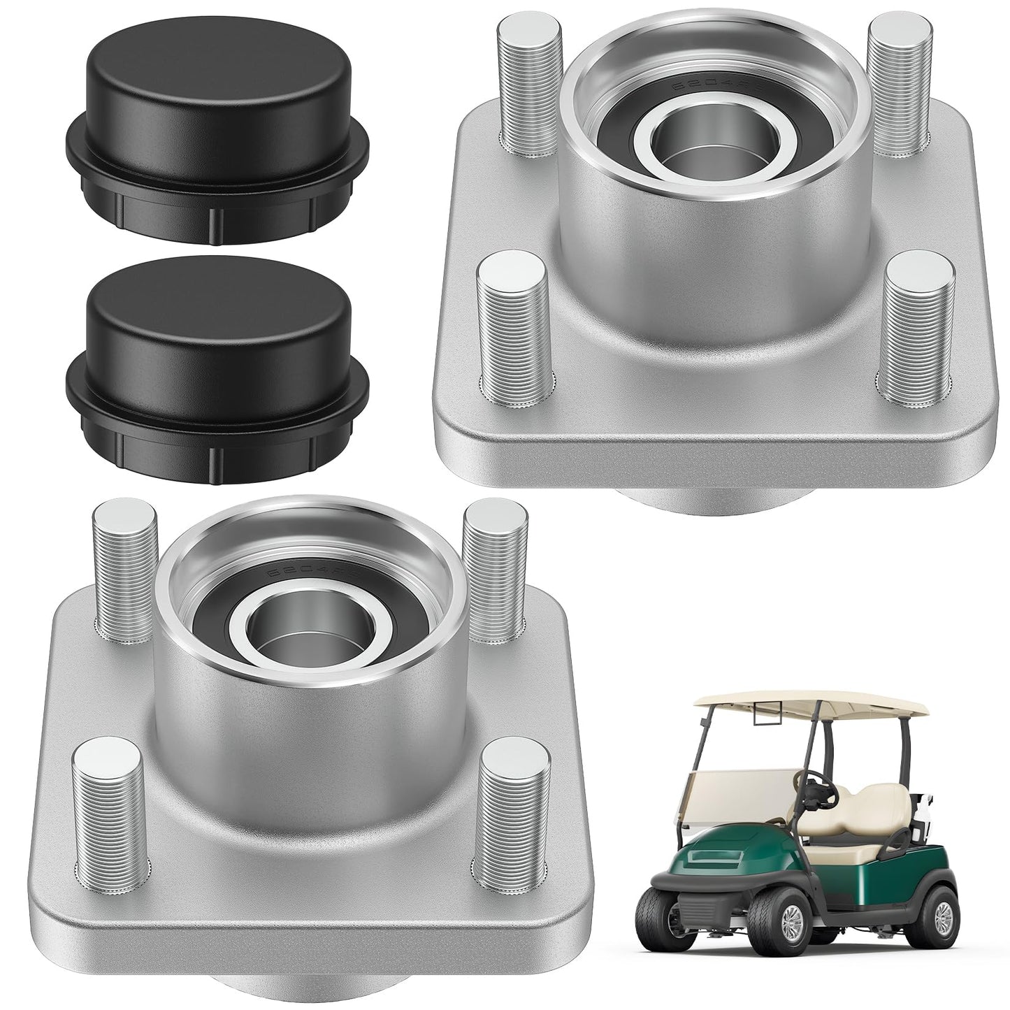 DRIVE UP Golf Cart Front Wheel Hub Assembly, Club Car Front Wheel Hub with Bearings Oil Dust Seal for Club Car Precedent and DS 2003-Up and Tempo 2018-Up Gas or Electric Golf Carts, OEM 102357701