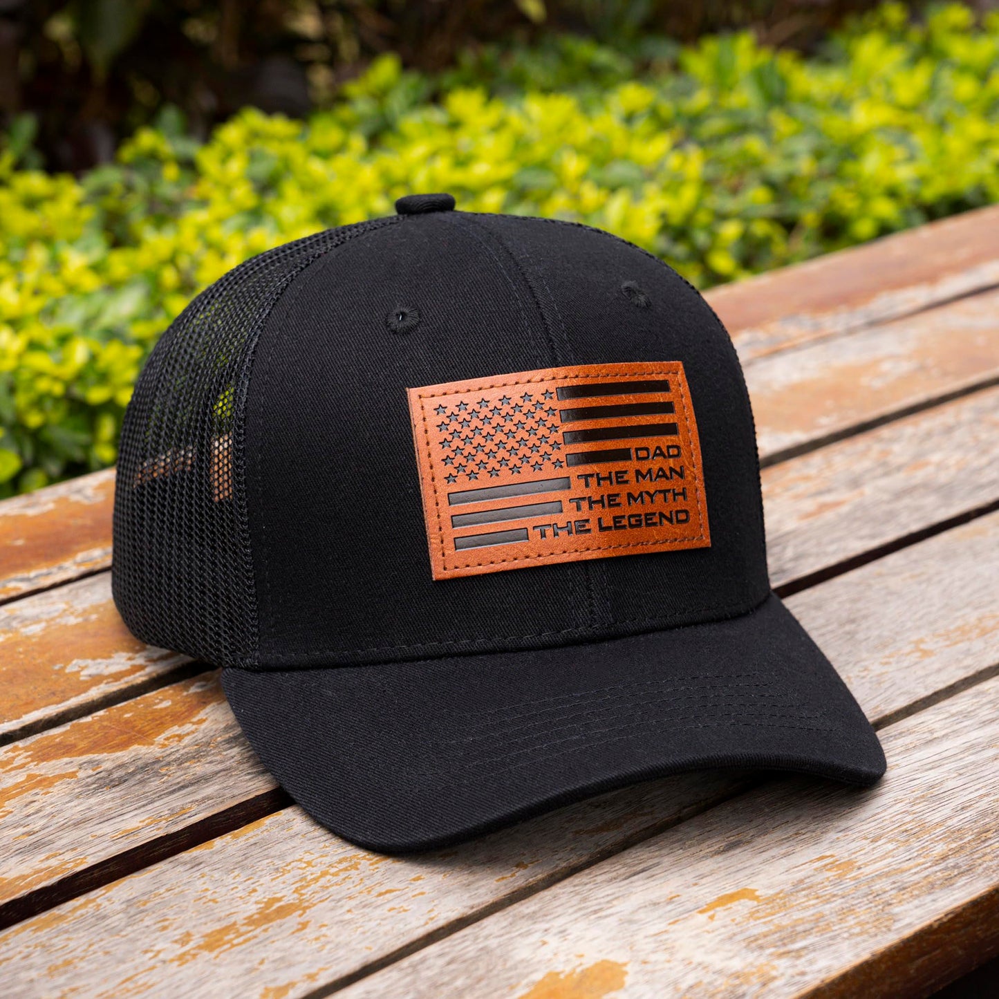 Dad The Man The Myth The Legend Flag Hat, Fathers Day Birthday Gifts for Dad Papa from Daughter Son Black Cap (US, Alpha, One Size, Black)