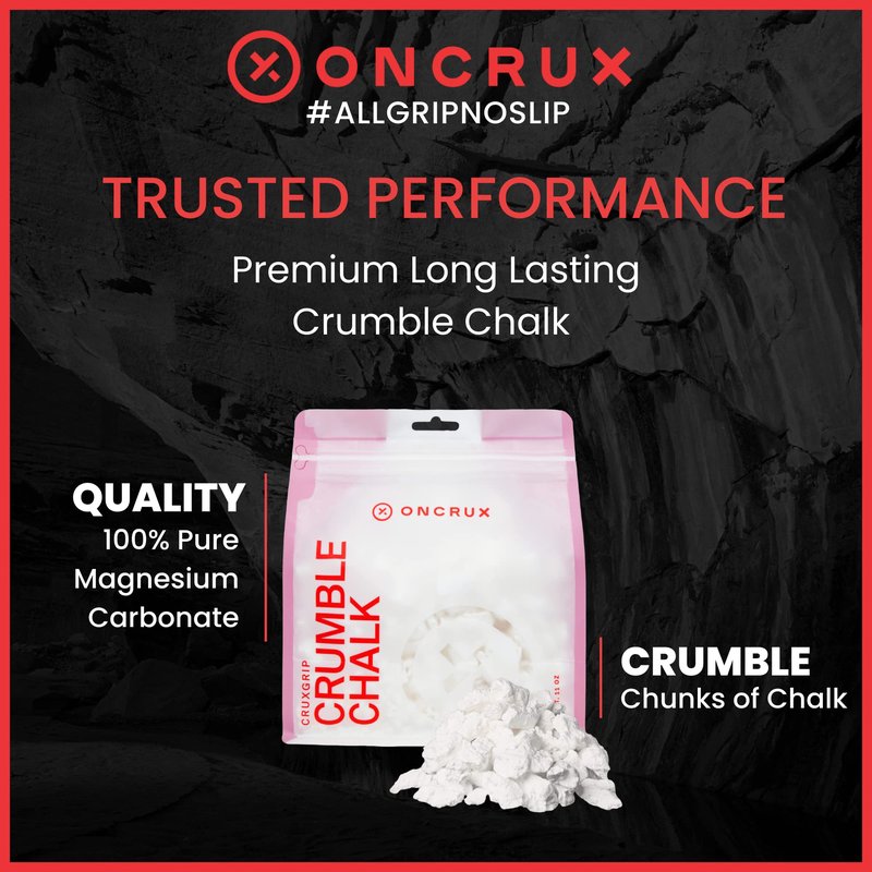 ONCRUX Crumble Chalk - Chunky Rock Climbing Chalk - Professional Hand Chalk for Weightlifting, Crossfit, Powerlifting 11 oz.