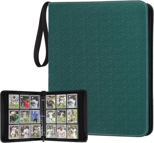 GERMUN Premium Zip Trading Card Binder - 9 Pocket Album for MTG, TCG & Sports Cards | Dark Green, 720 Double-Sided Pockets