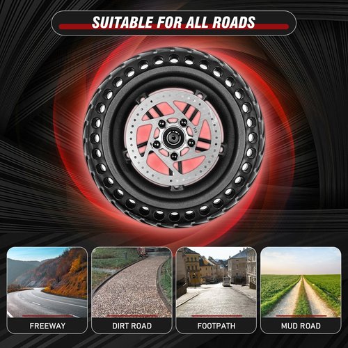 DTNESS 8.5 Inches Scooter Wheel Hub Tyre, Electric Scooter Wheels Replacement Tire, Honeycomb Solid Rear Tire with Disc Brake and 3 Installation Tools, for Mijia M365 Xiaomi/1S