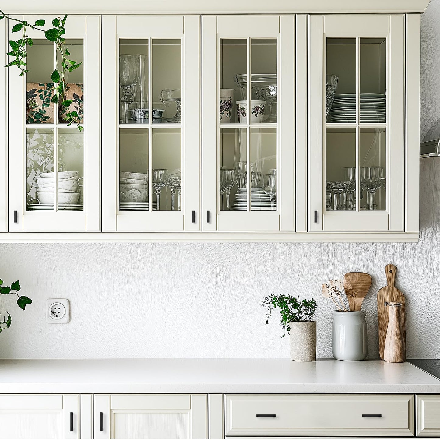 JOY DECOR 4 Pack Cabinet Knobs, Black Cabinet Handles, 2 Inch Kitchen Knobs, Single Hole Drawer Hardware for Dresser Drawers