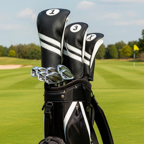ProActive Sports | Vintage Golf Club Head Covers | for Drivers, Fairway Woods, and Hybrids | Classy Headcovers That Fit Most Clubs | Classic Leather Look | X Hybrid Headcover | Black/White