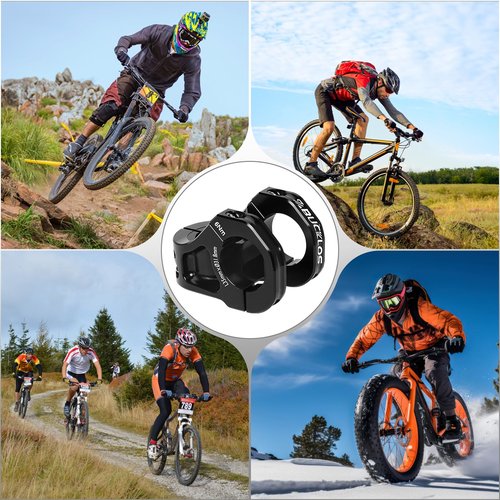 BUCKLOS 35mm Mountain Bike Stem MTB 31.8mm CNC Short Stems - Bicycle Ultra-Light Hollow Aluminum Alloy Riser Stem for E Bike/Downhill XC/BMX/Folding Bike/Trail(Black)