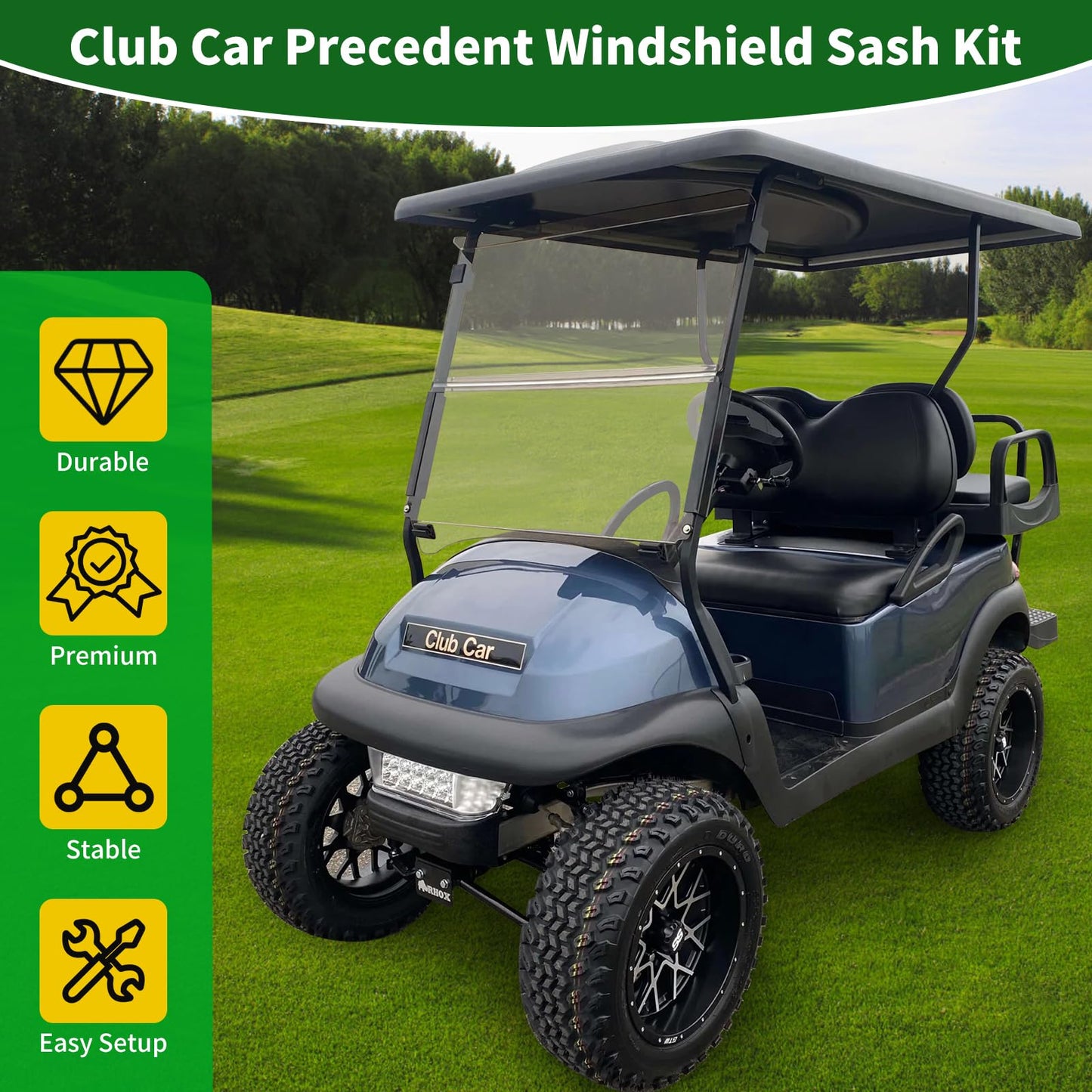 Cartalia Windshield Retaining Clips Kit with Screw Bolts for Club Car Precedent 2004-Up, Tempo 2017-Up, Onward 2017-Up, Golf Cart Windshield Mounting Sash Clips Replacement Fit 1"x1" Front Struts Rail