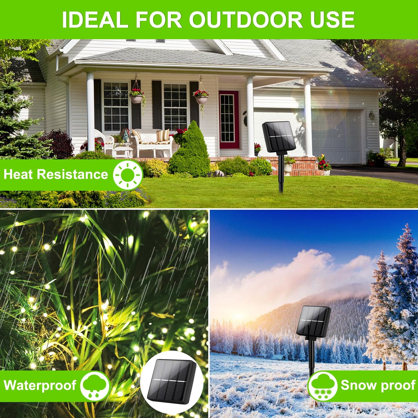 Brightever Outdoor Solar String Lights Waterproof, 2-Pack Total 80FT 200LED Solar Fairy Lights for Outside with 8 Lighting Modes, Solar Twinkle Lights for Yard, Christmas, Party (Warm White)