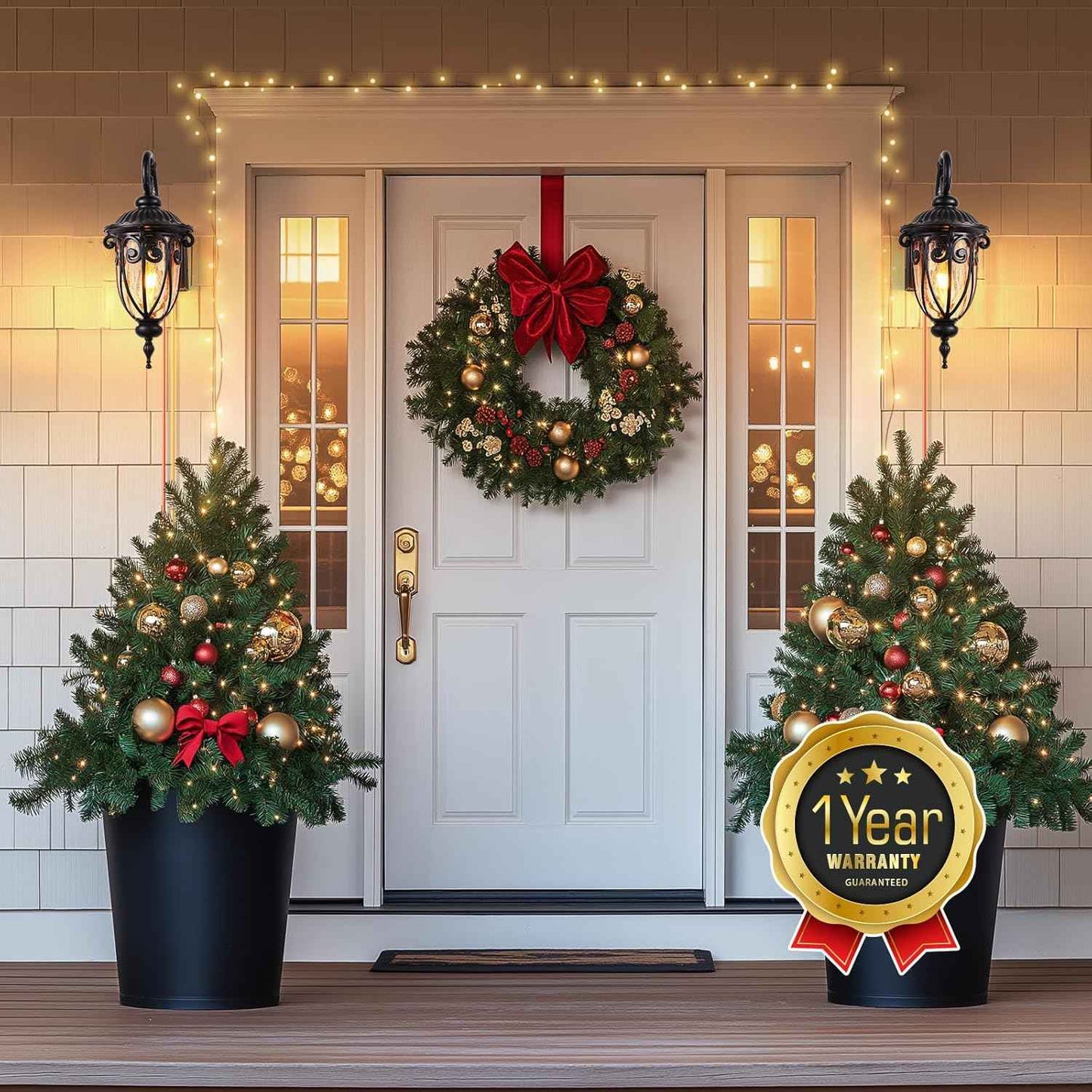 Outdoor Dusk to Dawn Porch Light with GFCI Outlet - 18.6" Waterproof Bronze Lantern