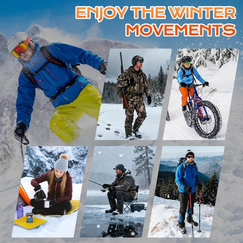 Heated Gloves, 7.4V Rechargeable Heated Gloves for Men Women, Waterproof Electric Heating Ski Gloves with Touchscreen for Winter Motorcycling Skiing Hunting Outdoor Work
