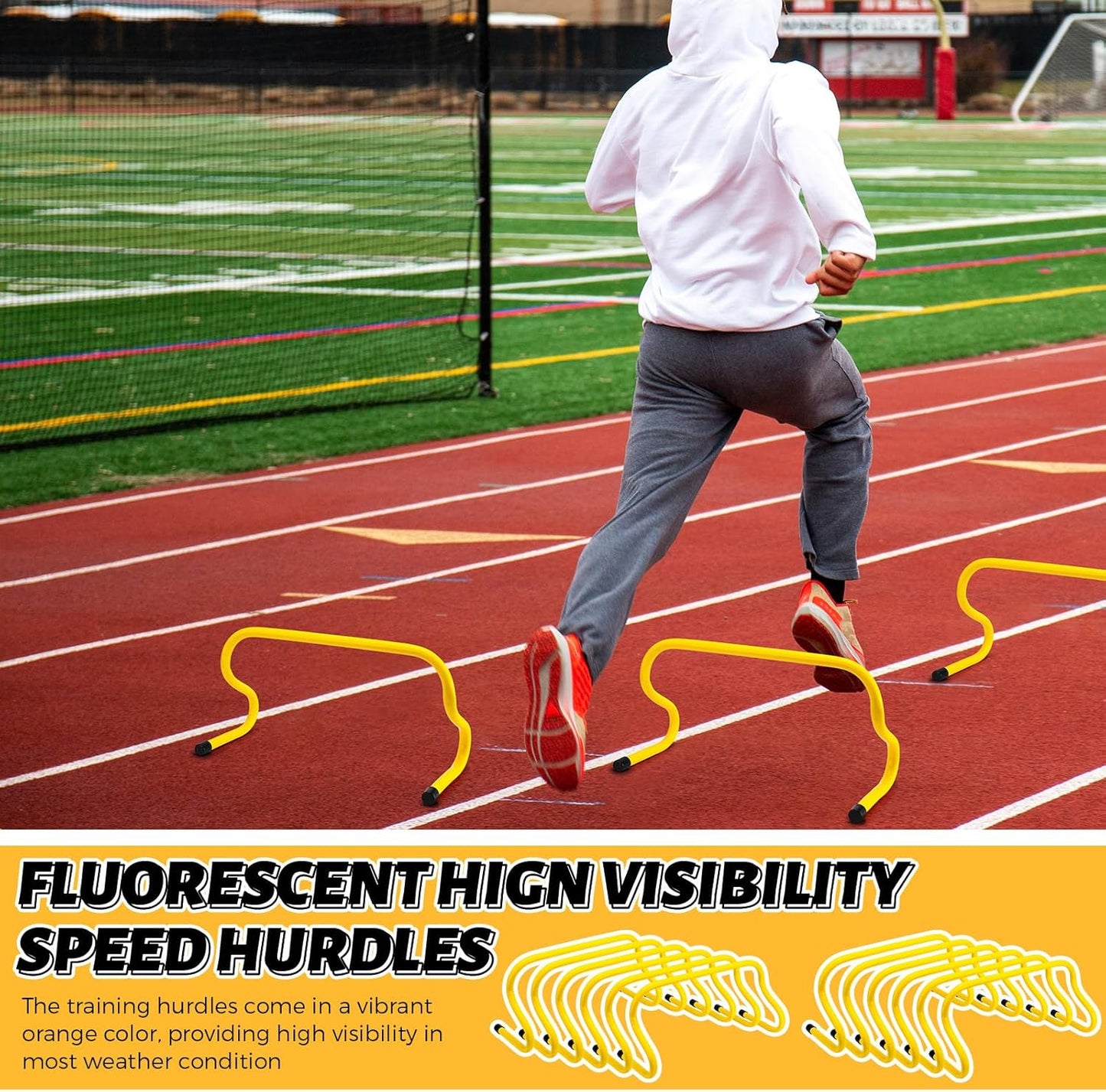Wettarn 12 Pcs 9" Agility Hurdles - Durable Speed Training Equipment for Soccer, Basketball & Football