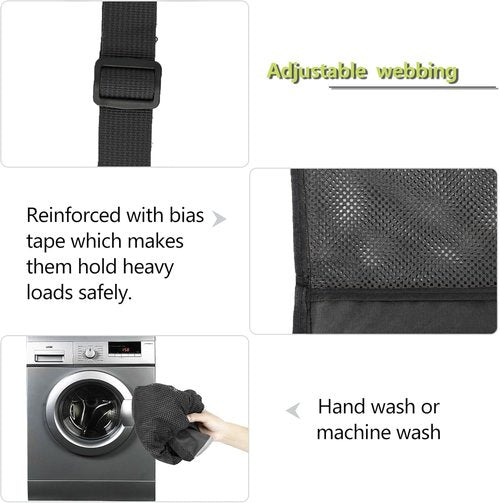 BeeGreen Mesh Drawstring Bag - Versatile Swim Backpack for Beach, Pool & Gym | Black Cinch Bag