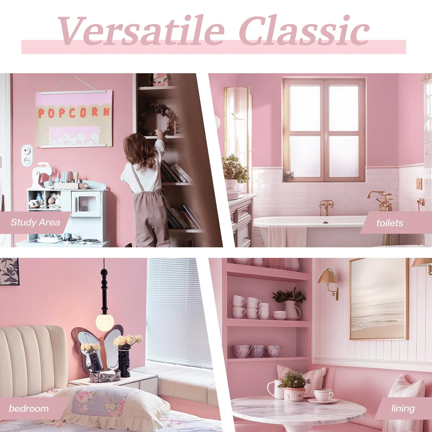 Dimoon 17.7''x118'' Peel and Stick Wallpaper Pink Contact Paper for New Environmentally Friendly Materials Thickening Upgrade Embossed Renter Friendly Wall Paper Modern Vinyl Wrap Countertop Bedroom