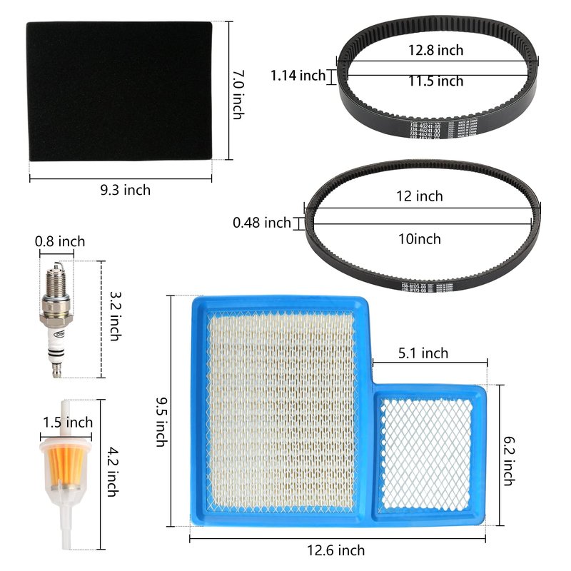 10L0L Golf Cart Tune Up Kit with Starter Generator Belt & Drive Belt for Yamaha 1996-up G16 G19 G22 & 2012-up G29 Gas Model W/ 4 Cycle 301cc 357cc Engine Air Filter Pre Fuel Filter Spark Plug