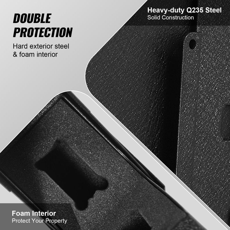 VEVOR Gun Safe for Pistols, Biometric Gun Safe with Three Quick Access Ways of Fingerprints, Passwords and Keys, Handgun Safe for 1 Pistol for Home, Bedside, Nightstand, Wall