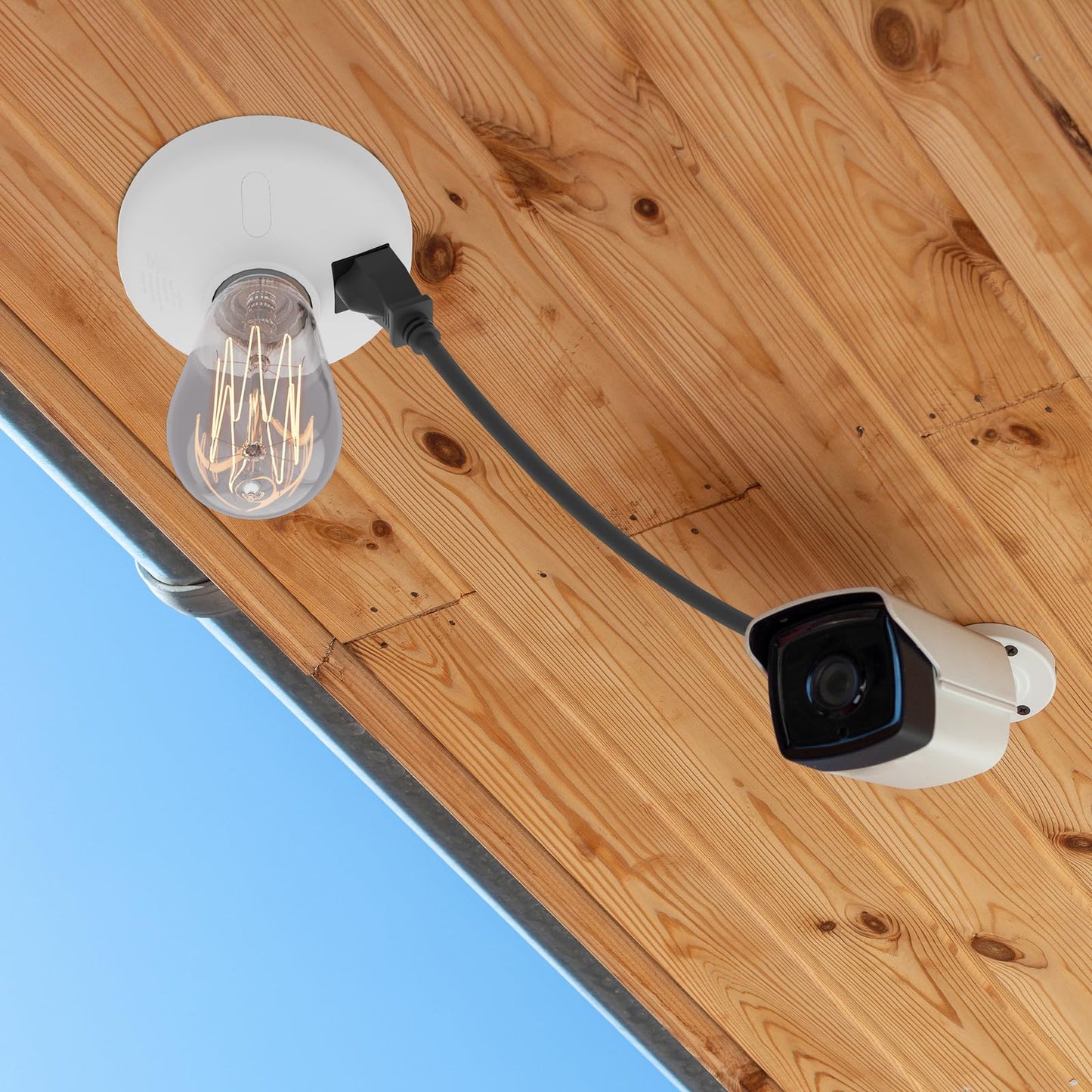 2-in-1 Light Socket Adapter with Outlet - E26/E27 Bulb to Power Outlet Converter,Grounded Plug, 3-Prong US Plug for Cameras, Projectors, Smart Devices